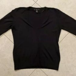Women's H&M Thin Pullover V-Neck Sweater Size 14 Black