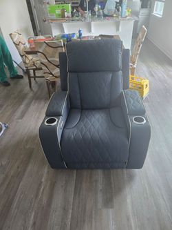 Recliner, smooth faux leather