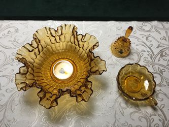 Vintage “Fenton” Glassware (Amber/Gold)
