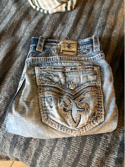 Size 38 rock revival distressed straight leg