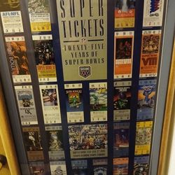 Super Bowl Ticket Display 25 Yrs 