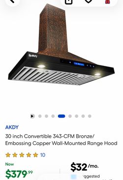 NEW IN BOX 30” WALL MOUNT RANGE HOOD