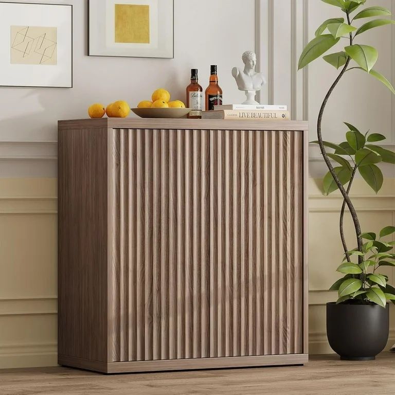 Fluted Storage Cabinet β Modern Wood Sideboard w/ Adjustable Shelves