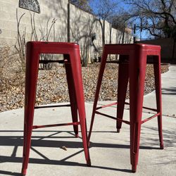 Distressed Metal Barstools