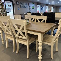 New 7pc Dining Table Set 