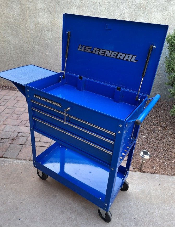 US General 4 Drawers Mechanics Tool Cart/ Tool Box Very Good Shape