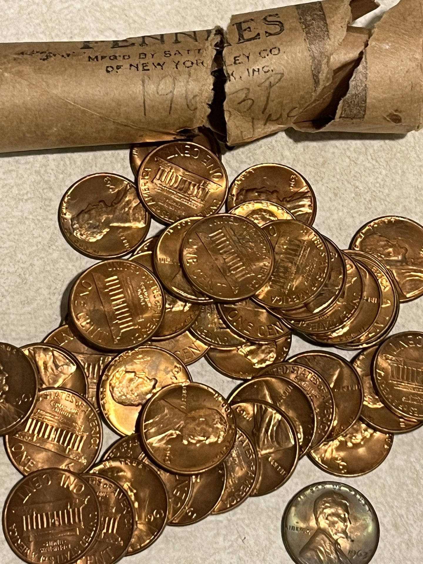 Coins Pennies 1963