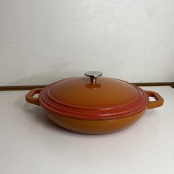 Zelancio Enameled Cast Iron Casserole Dish with Lid Orange