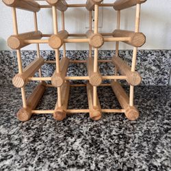 Wood Stackable Modular Wine Rack Storage Holder Heavy duty-Minor Cracks Pictured