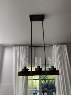 Wood ceiling chandelier