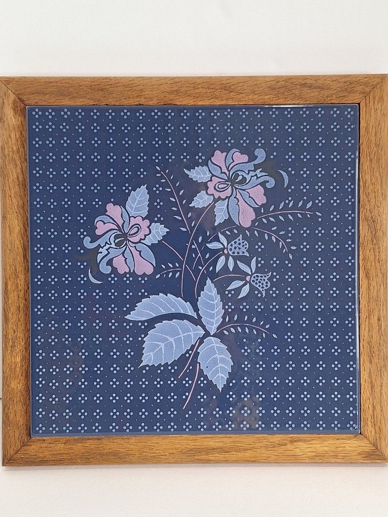 Italian Semigres Pottery Art Tile Trivet 1970s Vintage