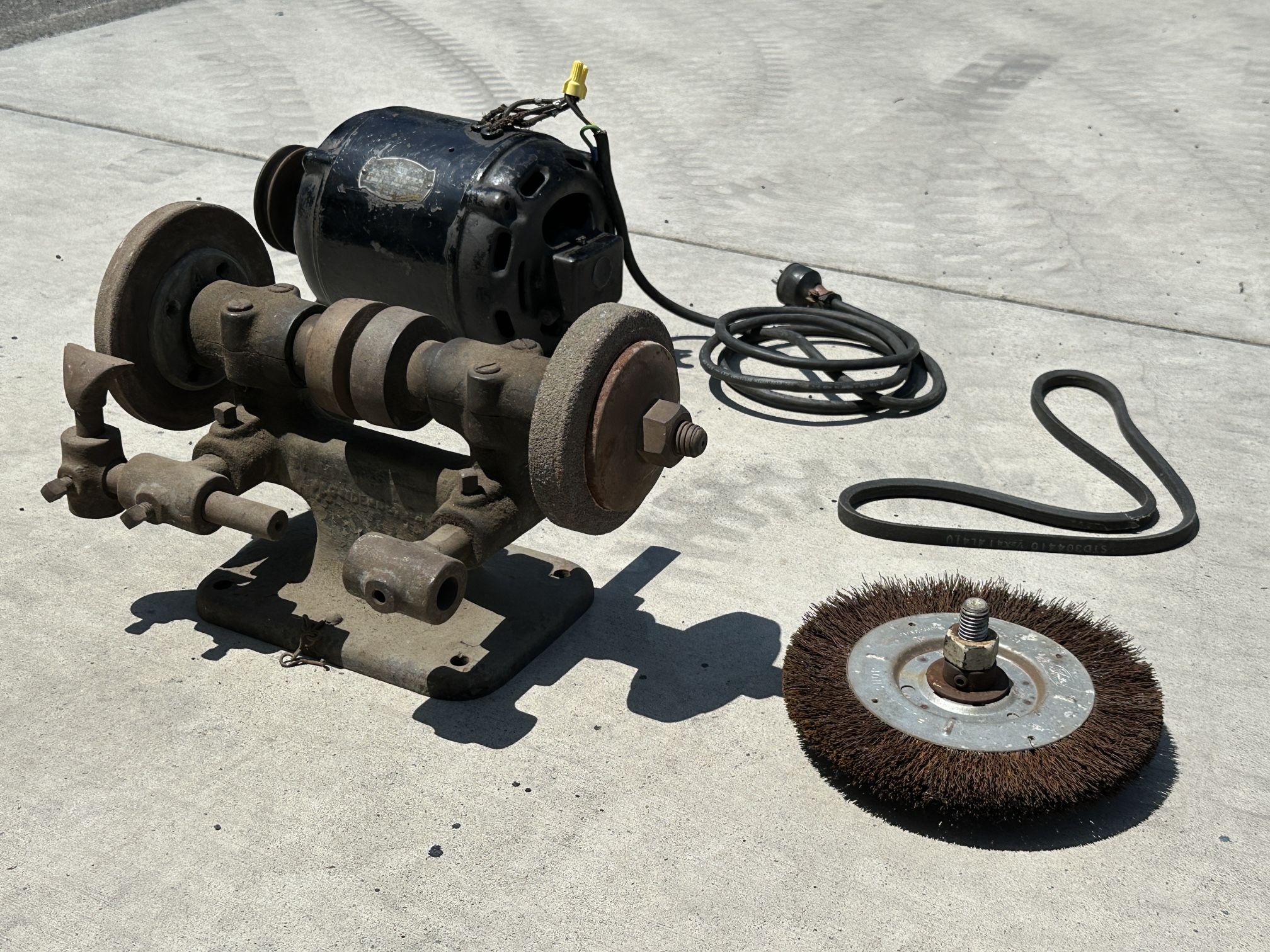 Antique Belt Driven Grinder / Arbor