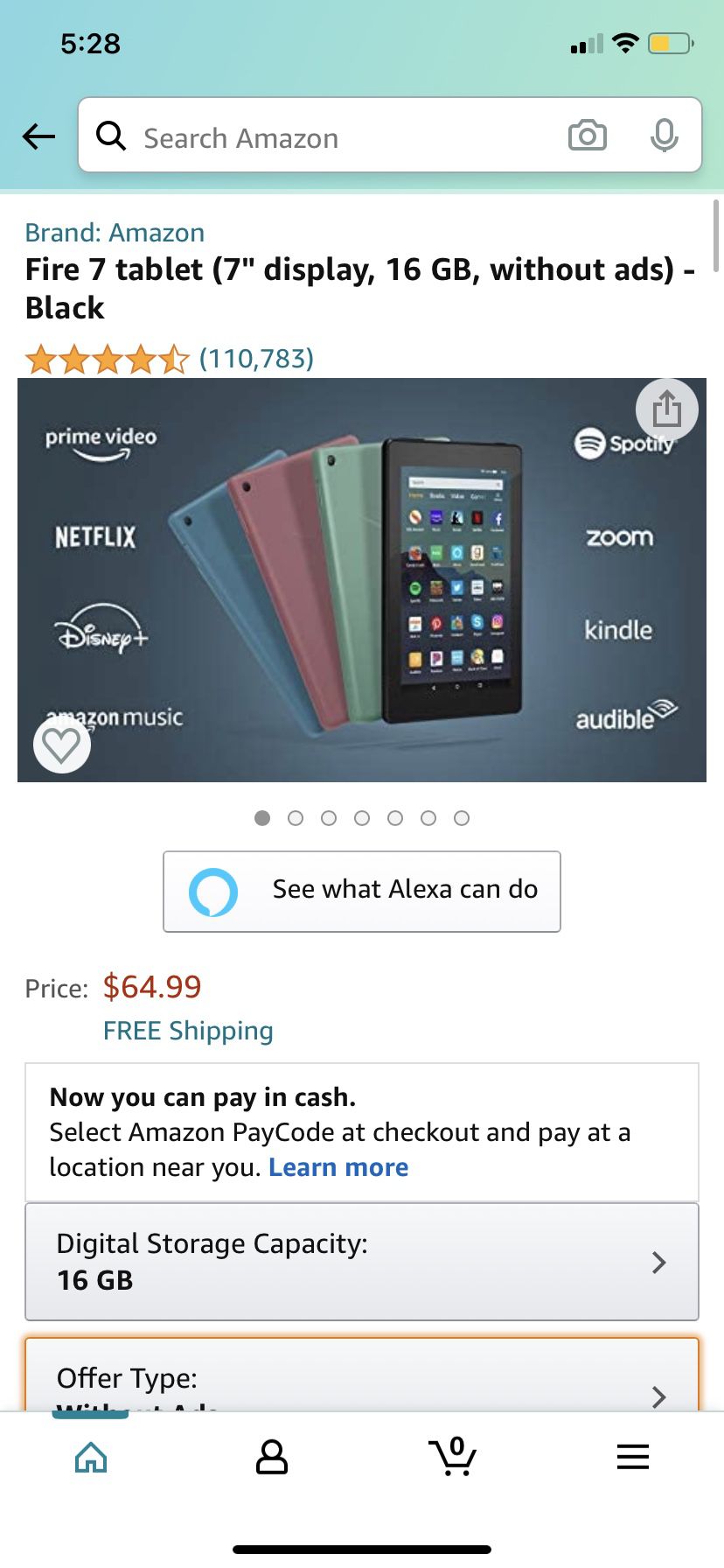 Amazon Fire tablet 7th generation