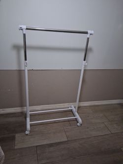 Rolling Clothes Rack with Bottom Shelf