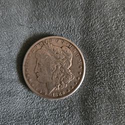 1889 Morgan silver dollar