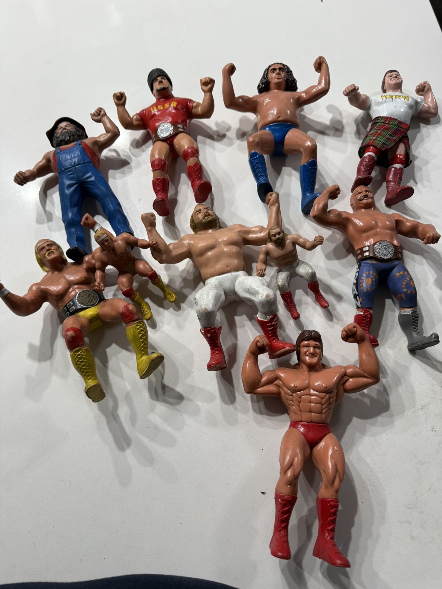 LJN WWF Wrestling Figures 1986 Hulk Hogan, Andre the Giant, lot of 8 complete