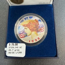 Colorized 1992 Peace Silver Dollar