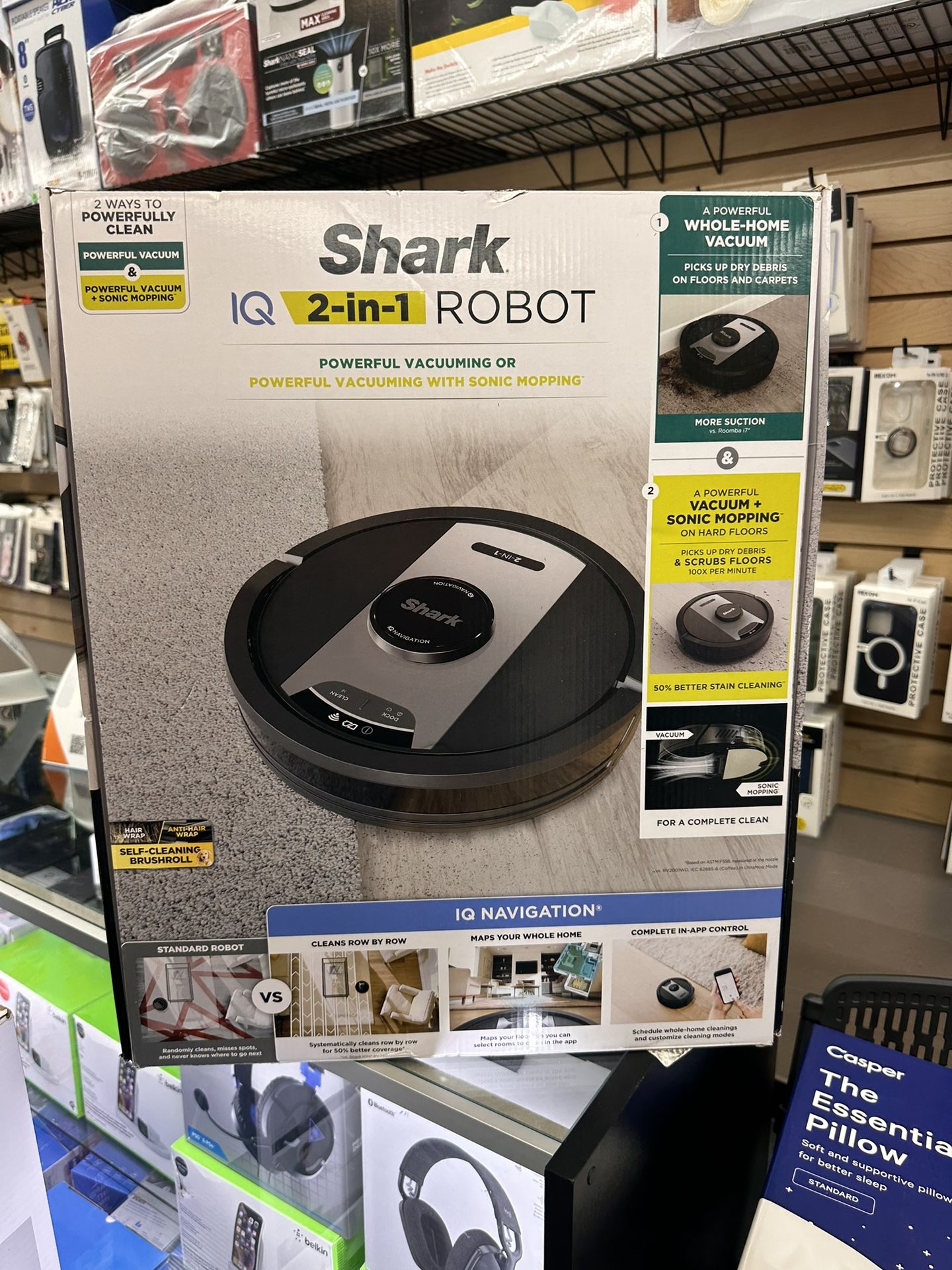 Shark RV2410WD IQ 2-in-1 Robot Vacuum and Mop with Row-by-Row Cleaning, Perfect for Pet Hair, Compatible with Alexa, Black/Bronze, Black/Gold, No Self