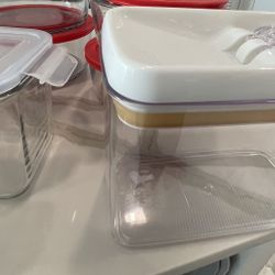 BOTH container jars as pictured (1 glass jar, 1 plastic storage jar)