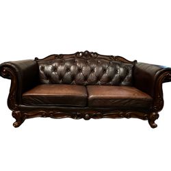 ASHLEY LEATHER SOFA COUCH CHAIR