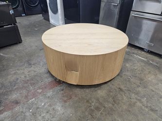 Round Wood Coffee Table  New Has Damage.