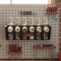 ROTAVision Revolving Hardware Organizer - 24 Jar Rotating Storage System for Garage/Workshop