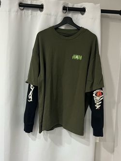 Jordan Flight MVP Layered Long Sleeve Shirt Men's XL Olive Green Black 23 Tribal
