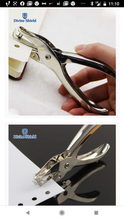 Single hole puncher with a 80 metal rings holder
