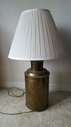 Antique Solid Brass Iron Gold lamp Rare