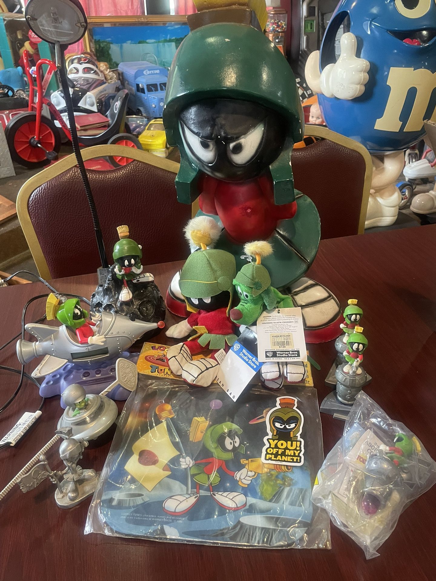 Vintage Marvin The Martian Statue / Pewter/Toys / Lamp /mouse pad And Dolls