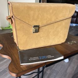 Brown Leather Vintage Folding Camera Bag