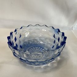 1960’s Indiana Glass Colony Whitehall Cubist Blue Bowl
