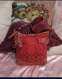 Coach Red Signature C Soho Hobo