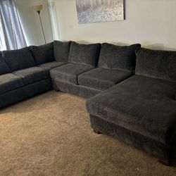 Sectional Sofa, Charcoal Grey 