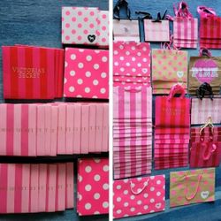 83 Piece Victorias Secret Boxes & Gift Bags PINK Stripes Polka Dot NEW