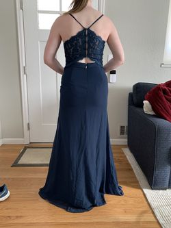 Navy Azazie Dress - Prom, Bridesmaid, Or Evening Dress Thumbnail