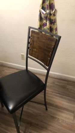 Industrial Wooden And Metal Chairs 