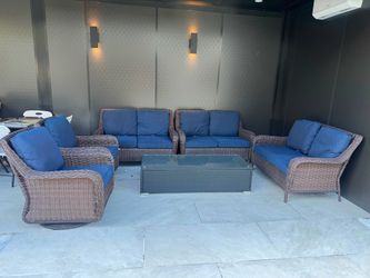 Blue Outdoor Patio Set