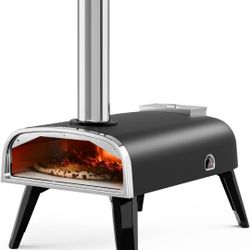 Pizza Oven Outdoor 12" Wood Fired Pizza Ovens Pellet Pizza Stove for Outside, Portable Stainless Steel Pizza Oven for Backyard Pizza Maker Portable