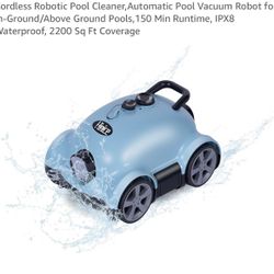 Cordless Robotic Pool Cleaner,Automatic Pool Vacuum Robot for In-Ground/Above Ground Pools,150 Min Runtime, IPX8 Waterproof, 2200 Sq Ft Coverage new i