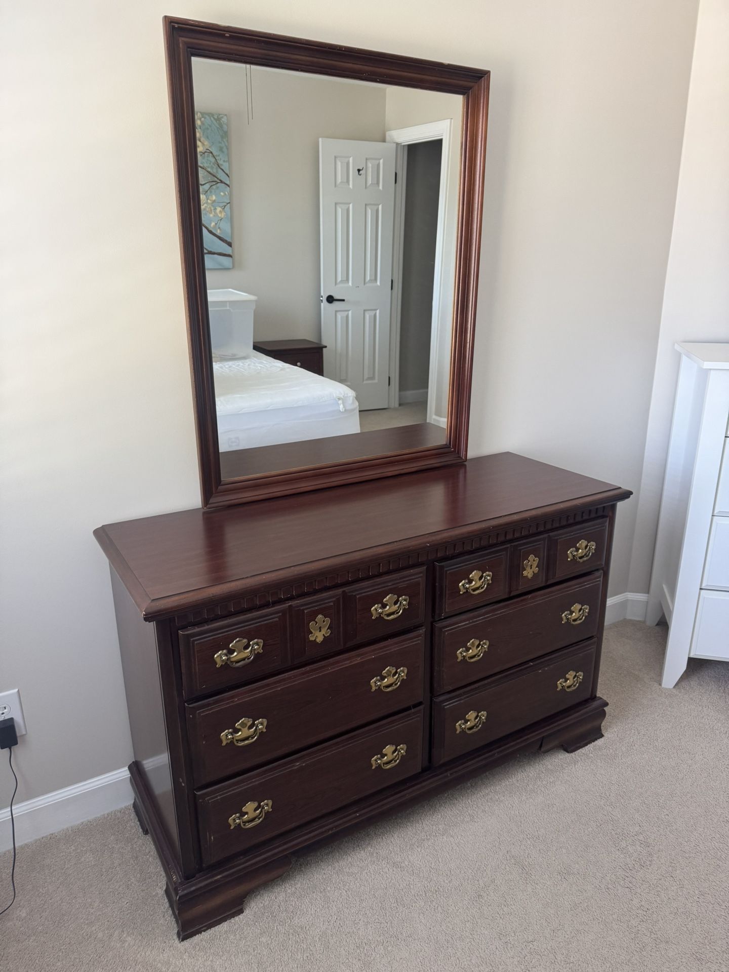 Wooden Dresser with Mirror