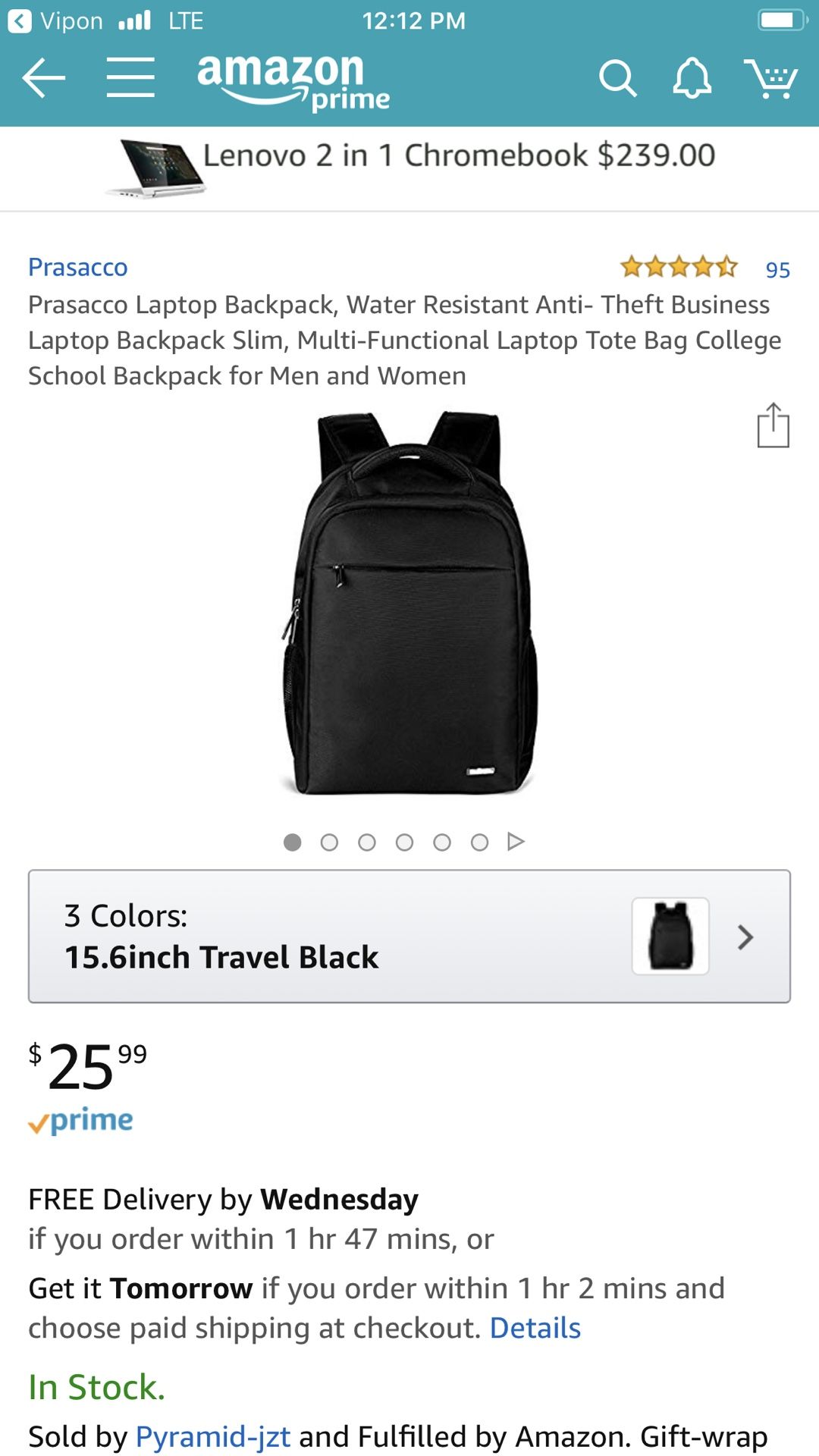 Prasacco Laptop Backpack, Water Resistant Anti- Theft Business Laptop Backpack Slim, Multi-Functional Laptop Tote Bag College School Backpack