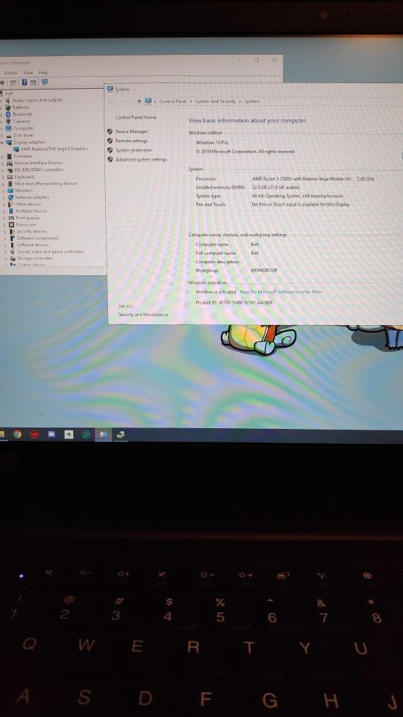 Laptop Lenovo E485 ryzen 5, 32gb ram