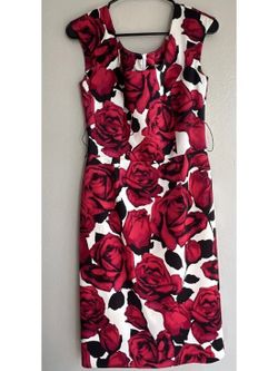 Joseph Ribkoff Dress Womens 4 Roses Floral Brunch Cocktail