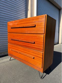 Danish Style Tallboy Vintage Dresser 1930s