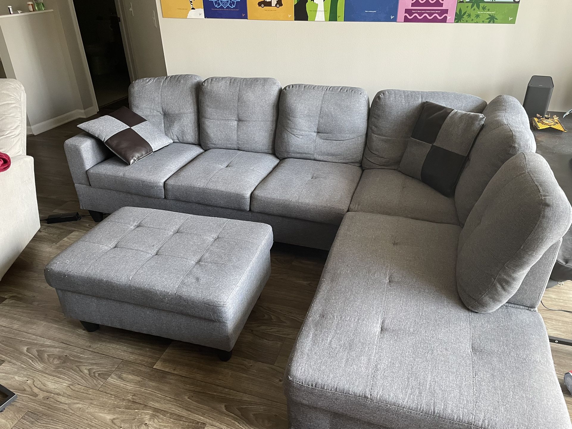 Gray Two Piece Sectional