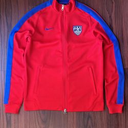 USA Soccer Jacket Boys L Red Blue Nike Full Zip USMNT Crest MLS Football