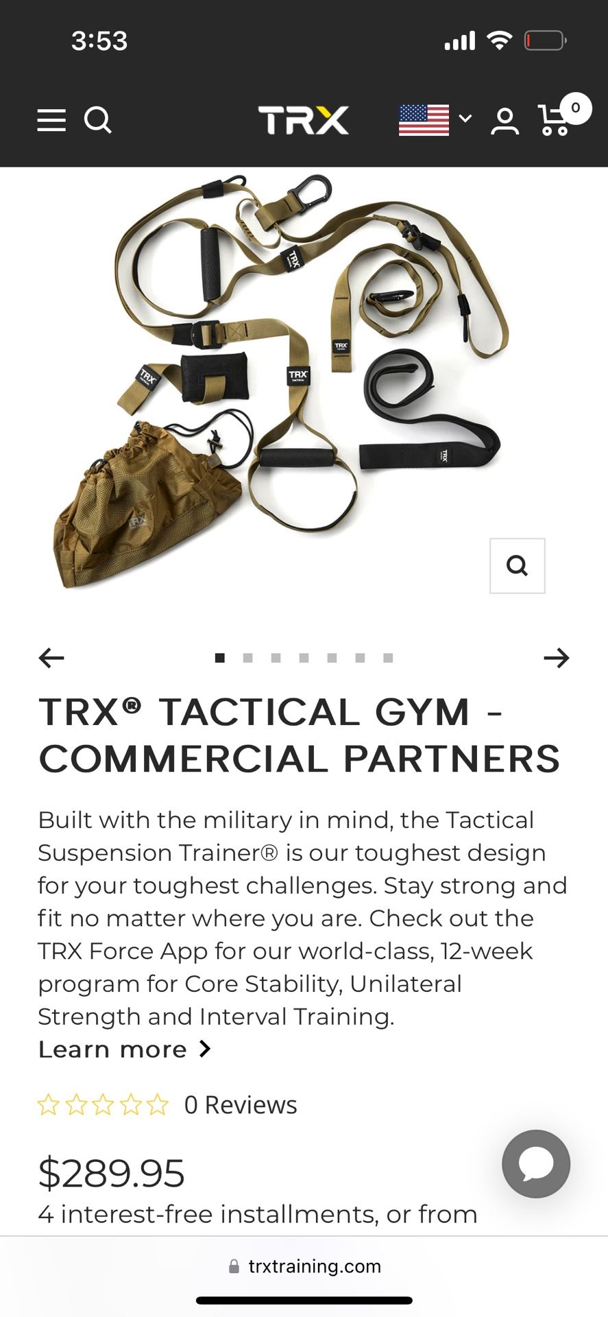TRX Tactical Suspension Trainer Military Edition