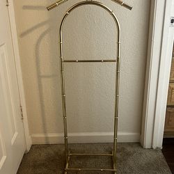 Vintage brass bamboo valet