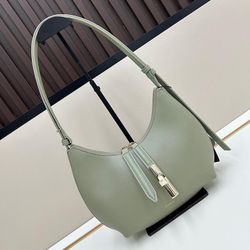 Furla Cowhide Shoulder Handbag Green 